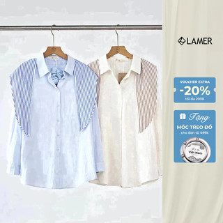 Áo Sơ Mi Dáng Rộng Phối Khăn Rời Cơ Bản, Basic LAMER H61H25Q007