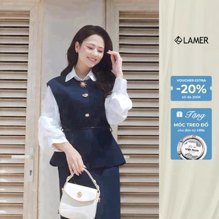 [LAMER x VIỆT HOA] Áo Sơ Mi Nữ Cổ Đức Tay Bồng L61H25Q045
