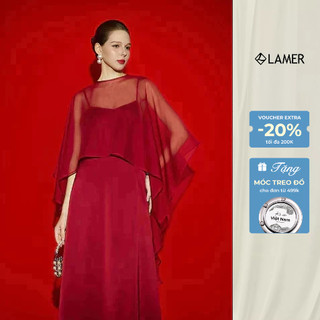Áo Choàng Tơ Đuôi Cá Vạt Sau Dài Khoác Ngoài Đầm Đi Tiệc Sang Trọng LAMER S61B26Q004