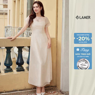 [LAMER X PHƯƠNG ANH ĐÀO] Đầm Lụa Hai Dây Mặc Cùng Áo Choàng Đầm Tiệc Sang Trọng LAMER S63F26Q001 (Không áo ngoài)