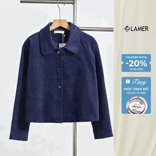 Áo Khoác Nữ Chất Nhung Vai Chờm Cổ Bẻ LAMER V65O25T014