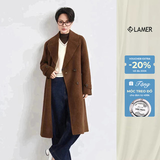 Áo Dạ Nữ Dáng Dài Suông LAMER Áo Dạ Khâu Tay Lông Cừu Cao Cấp V65W25T019