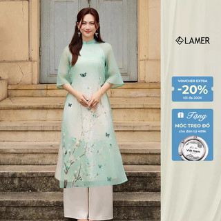 [LAMER X PHƯƠNG ANH ĐÀO] Áo Dài Cách Tân (Không Quần) Áo Dài Thanh Điệp Tơ Óng Cao Cấp 2 Lớp S61A24Q003 (không kèm quần)