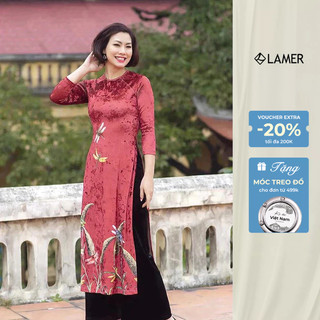 Áo dài nữ dáng cách tân bằng nhung LAMER sang trọng, nữ tính L61A18Q043
