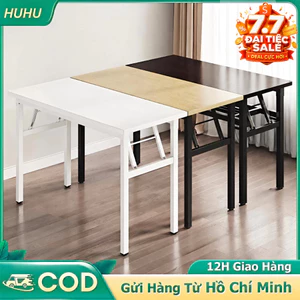 HUHU Bàn học làm việc gấp gọn khung chắc chắn Tiết kiệm không gian Mặt bàn bằng gỗ MDF dày 18mm
