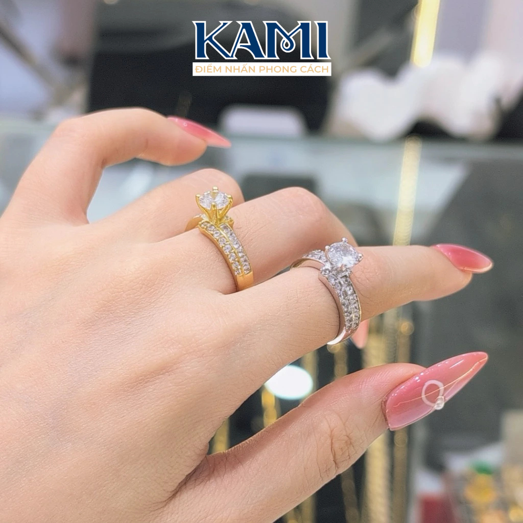 (không đen) Nhẫn đồng hội cao cấp gắn đá cz nhân tạo chéo thiết kế bởi Kami NDH01