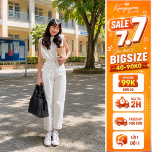 Quần Baggy Kaki Nữ Bigsize Từ 40kg Đến 85kg Lưng Cao Chất Kaki Cotton Xịn Đẹp Ms93