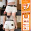 Quần Short Jean Nữ Trắng Cạp Trễ Lưng Cao, Quần Đùi Sooc Phối Rách Thêu Mèo Mickey Nâng Mông MS1325