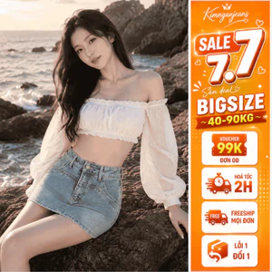 Chân Váy Jean Bigsize Nữ 40-90kg Dáng Ngắn, Quần Sooc Giả Váy Bigsize Form Chữ A Đi Chơi MS2006