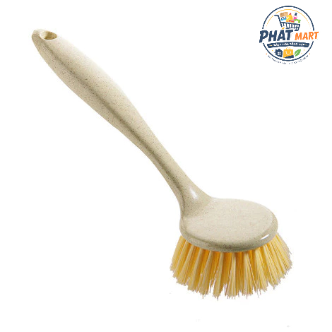 Cây Cọ Rửa Chén Bát Chảo Có Tay Cầm Dài Đa Năng - Bàn Chải Chà Xoong Nồi Sợi Lúa Mạch Tiện Lợi