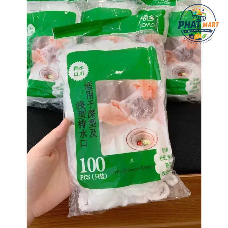 Túi Lưới Lọc Rác Bồn Rửa Chén Co Giãn 100 Cái - Túi Lọc Rác Chậu Rửa Bát Chống Tắc Nghẽn