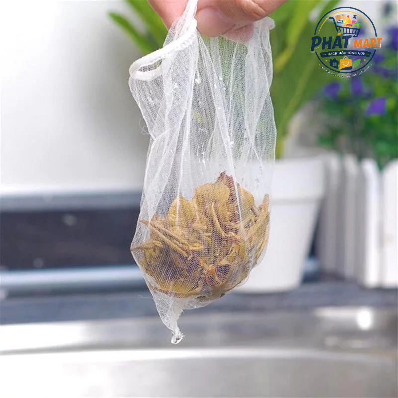Túi Lưới Lọc Rác Bồn Rửa Chén Co Giãn 100 Cái - Túi Lọc Rác Chậu Rửa Bát Chống Tắc Nghẽn