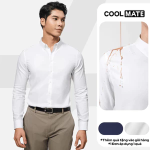 Áo Sơ Mi Nam Dài Tay Premium Dobby mềm mại chống nhăn, Áo đi làm đi chơi dạo phố Coolmate