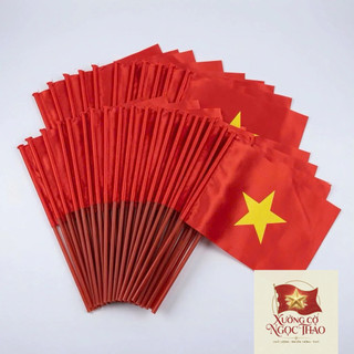 🇻🇳 Cờ Việt Nam Cầm Tay Cao Cấp | Vải Satin Đẹp | Giá Xưởng SLL | Hàng Có Sẵn Combo 100 cờ vẫy sao vàng kèm cán