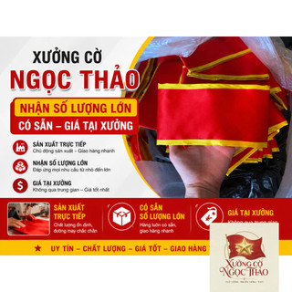 🇻🇳 5 Băng Đeo Tay Đỏ Viền Vàng ,băng tay trơn ko in vải phi bóng dày dặn đẹp