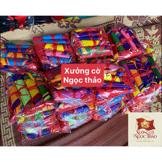 Dây Cờ Đuôi Nheo Nhiều Màu 9M 28 Lá Vải Phi Bóng - Cờ Dây Trang Trí Khai Trương, Lễ Hội, Sân Trường