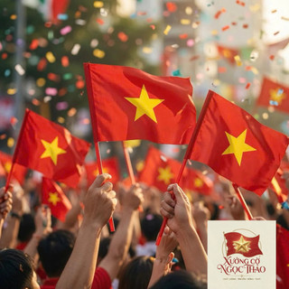 🇻🇳 Cờ Việt Nam Cầm Tay Cao Cấp | Vải Satin Đẹp | Giá Xưởng SLL | Hàng Có Sẵn Combo 100 cờ vẫy sao vàng kèm cán