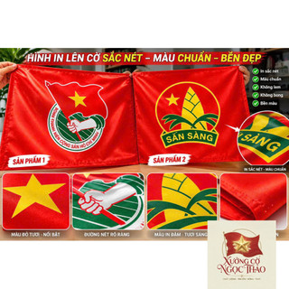 Cờ Đoàn, Đội in  70x100cm Cao Cấp | Vải Phi Bóng Đẹp | Hình In Sắc Nét| Giá Xưởng Có Sẵn SLL