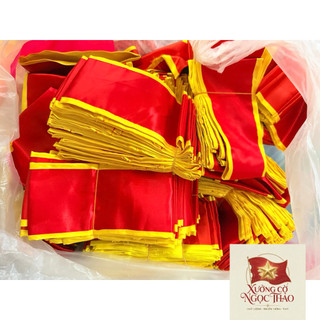 🇻🇳 5 Băng Đeo Tay Đỏ Viền Vàng ,băng tay trơn ko in vải phi bóng dày dặn đẹp