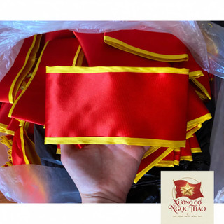 🇻🇳 5 Băng Đeo Tay Đỏ Viền Vàng ,băng tay trơn ko in vải phi bóng dày dặn đẹp