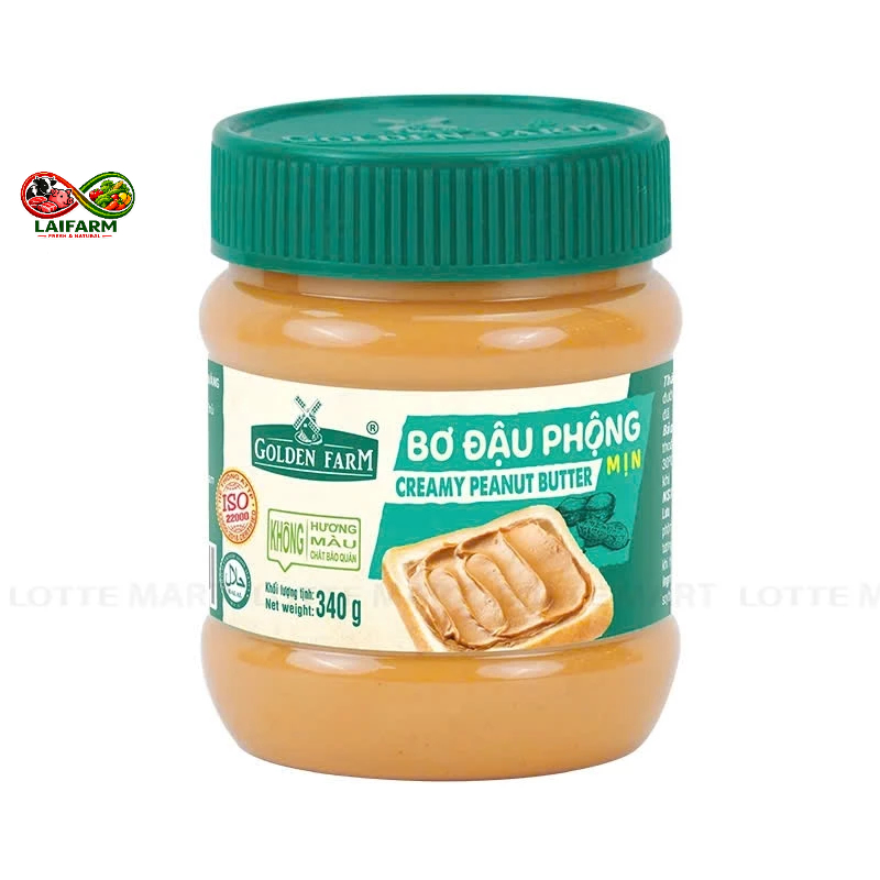 [Laifarm] Bơ đậu phộng mịn Golden Farm 170g