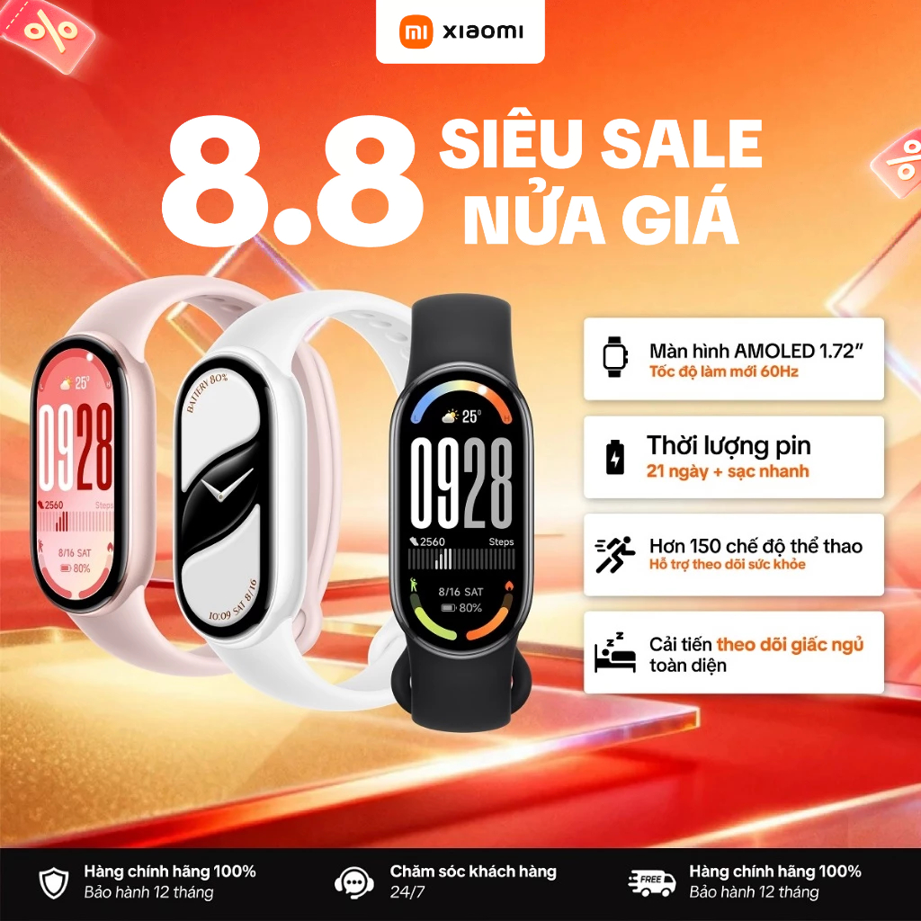 Vòng Đeo Tay Thông Minh Xiaomi Mi Smart Band 10 / AMOLED 1.72" / Chống Nước 5ATM – Phiên Bản Quốc Tế, Bảo Hành 12 Tháng