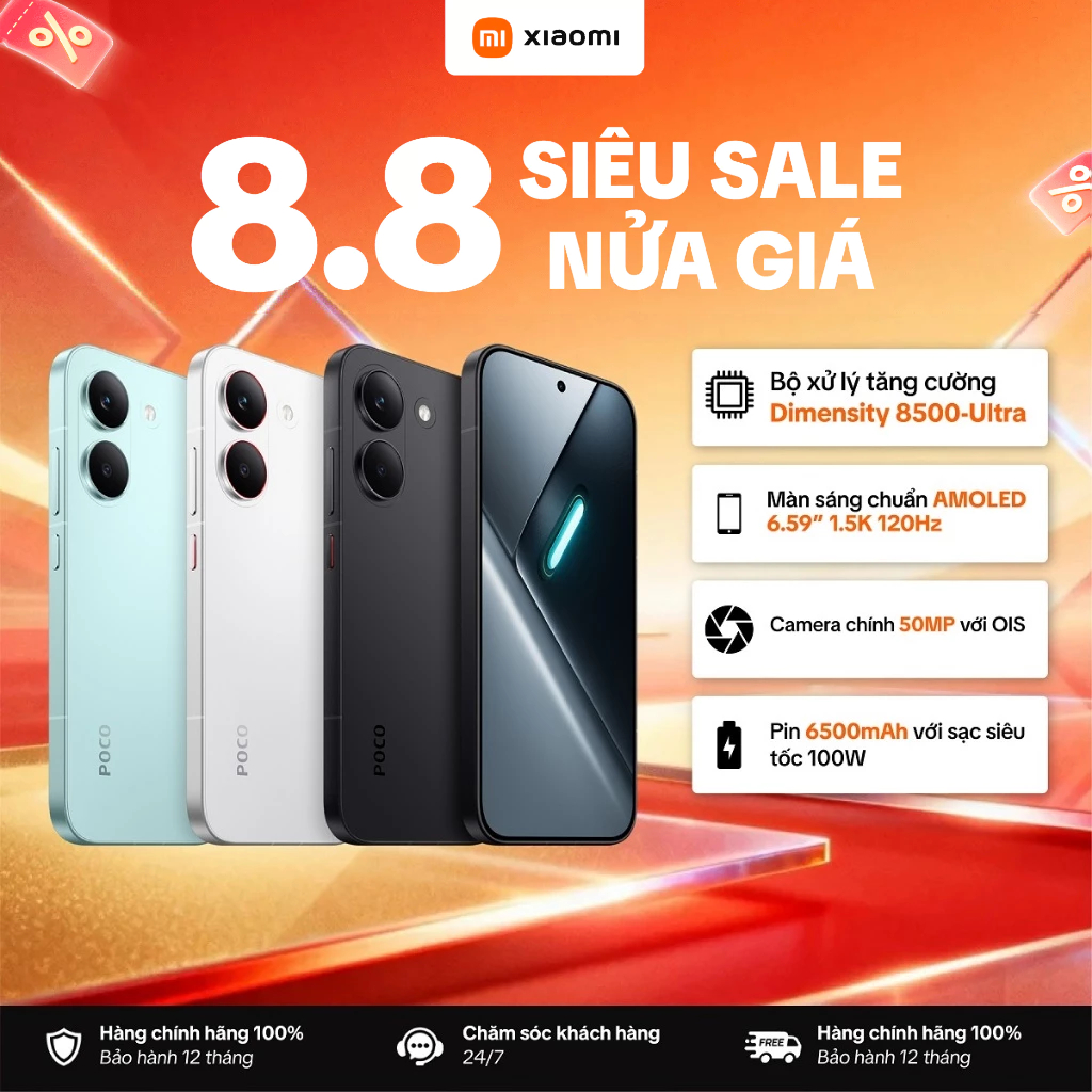 [KOL] Điện thoại XIAOMI POCO X8 Pro 5G (8+256GB | 8+512GB | 12+512GB) | Màn 6.59" 1,5K 120Hz - Bảo Hành 18 Tháng