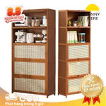 Tủ Đựng Đồ Tủ Bếp Tủ Sách Kệ Bếp Đa Năng Lưu Trữ Đa Tầng Cửa Mây Tre Đan Cổ Điển Chống Nấm Mốc — ảnh 1