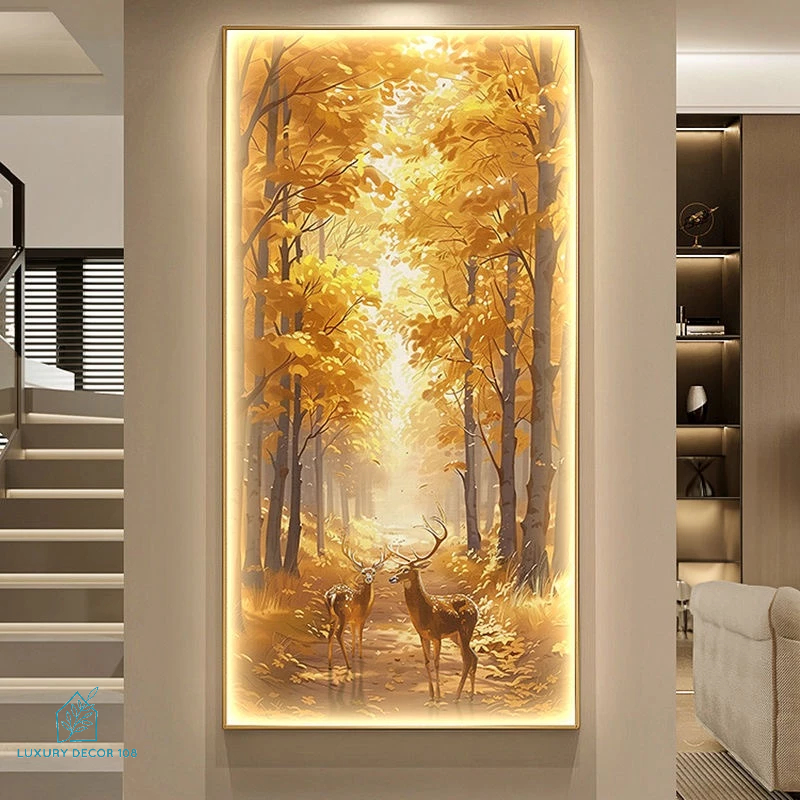 Tranh Tráng Gương "CÂY KIM TIỀN" Treo Tường. Trang Trí Phòng Khách/ Phòng Ăn/ Ngủ/ Quà Tặng