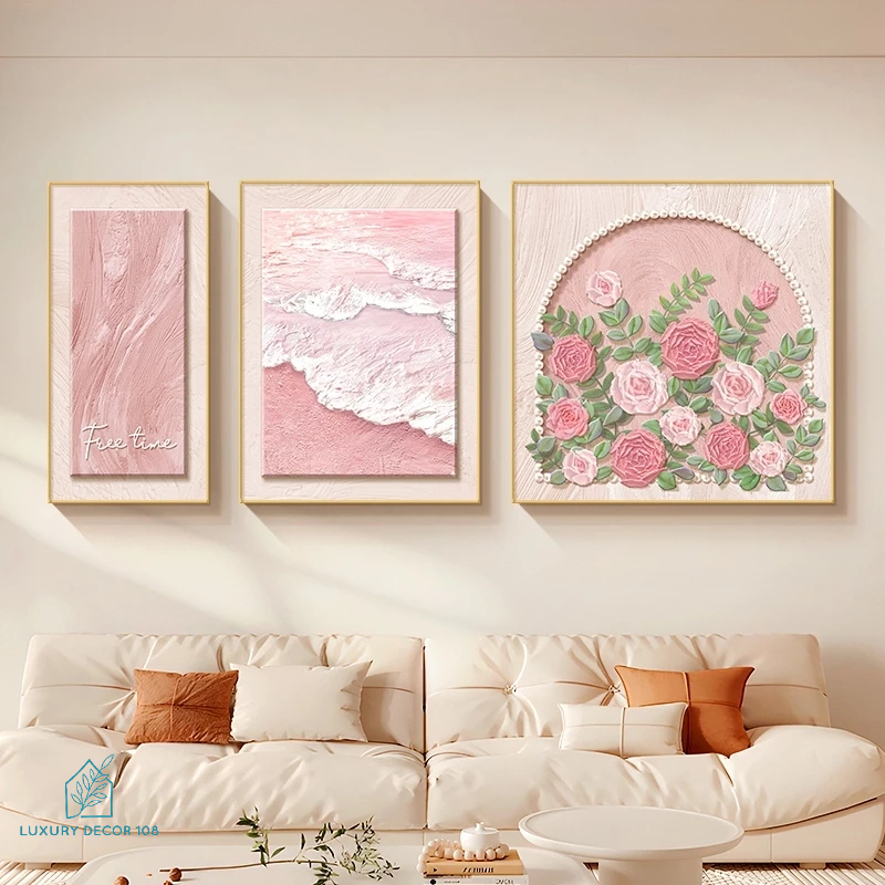 Tranh Tráng Gương 5D Tân Cổ Điển BÔNG HOA TREO TƯỜNG - Trang Trí Nhà Cửa, Phòng Khách, Quà Tặng