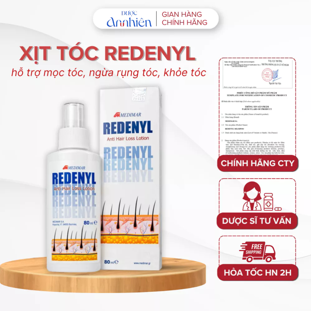 Xịt Mọc Tóc Redenyl Lotion Medimar 80ml Ngăn Ngừa Rụng Tóc, Kích Thích Mọc Tóc