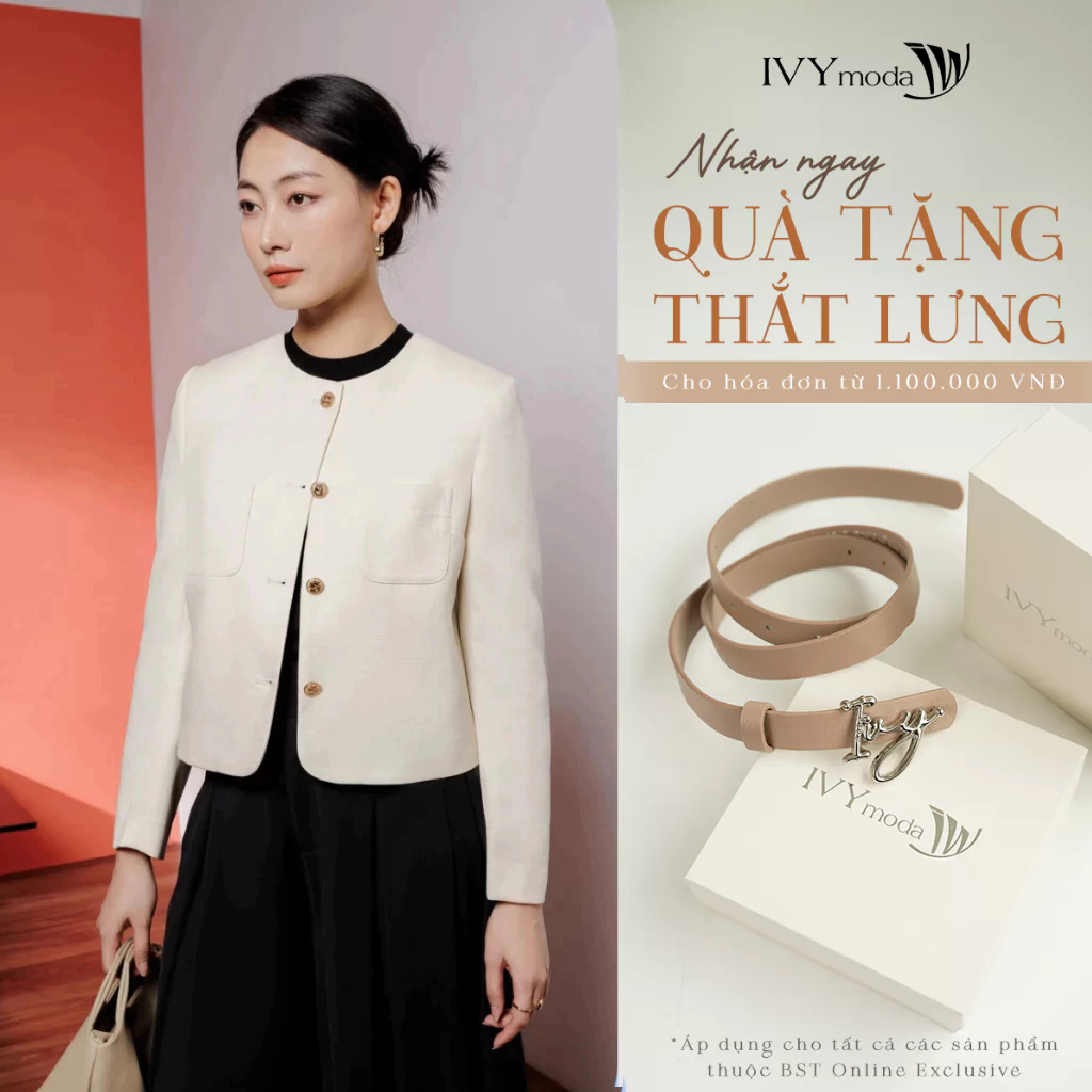 Áo khoác Twill dáng lửng, áo khoác nữ công sở dạo phố IVY moda MS 67T0224