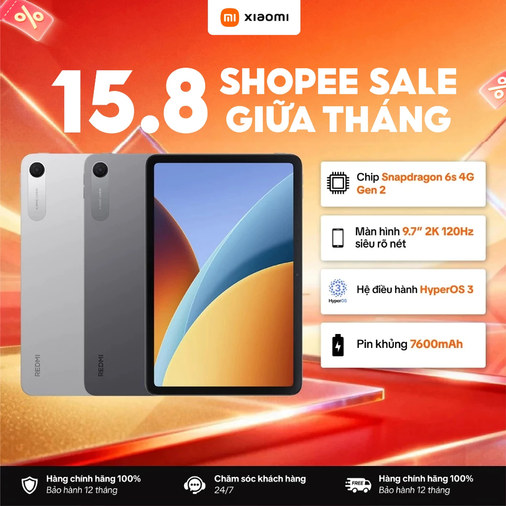 Máy Tính Bảng Xiaomi REDMI Pad 2 9.7 4G (4+64GB| 4+128GB) | Màn hình 9.7″ | Pin khủng 7600 mAh | Bảo hành 18 Tháng