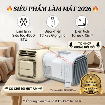 Điều Hòa Di Động Hi-Kool Mẫu Mới 2026 - Máy Máy Lạnh Mini Cắm Trại, Phòng Ngủ, Tích Hợp Giọng Nói & Hút Ẩm