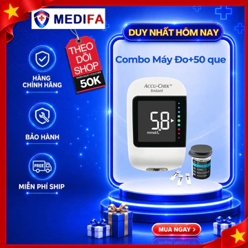 Combo Máy Đo Đường Huyết Accu-Chek Instant Kèm 50 Que Thử Chính Hãng MEDIFA