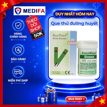 Que thử đường huyết Blood glucose dùng cho máy đo đường huyết 3 chỉ số Easy Touch, độ chính xác cao, dễ sử dụng