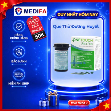 Hộp 25 Que Thử Đường Huyết OneTouch Ultra Plus Dùng Cho Máy Đo Đường Huyết OneTouch Ultra Plus Flex
