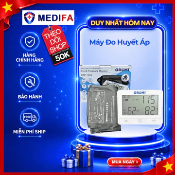 Máy Đo Huyết Áp Điện Tử Tự Động Oromi DBP-1305 Có Giọng Nói Tiếng Việt Đo Nhanh và tiện lợi bảo hành 60 tháng