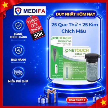 Combo 25 Que Thử Đường Huyết & 25 Kim Chích Máu OneTouch Ultra Plus Flex Nhập Khẩu Chính Hãng