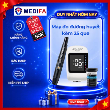 [Trọn bộ] Máy Đo Đường Huyết Accu-Chek Instant Sử Dụng Được 4 Loại Máu, Hạn Chế Sai Số Kèm 25 Que Thử