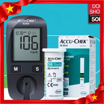 Combo Máy Đo Đường Huyết ACCU-CHEK Active Kèm Hộp 50 Que Thử Đường Huyết ACCU-CHEK Active