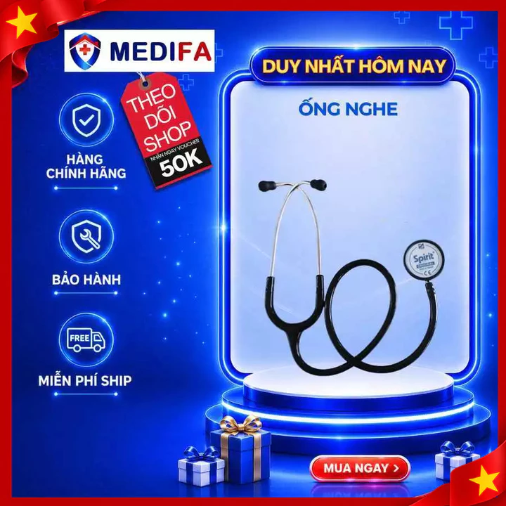 Ống Nghe Y Tế Spirit CK-601P 2 Mặt 2 Chế Độ Chuông Nghe Đĩa Nghe Cho Bác Sĩ