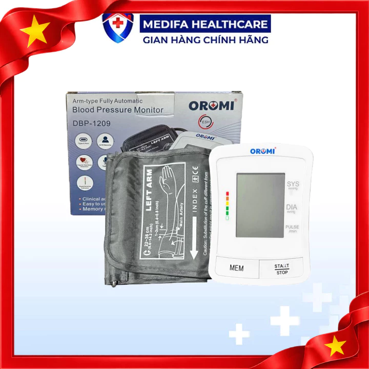 Máy đo huyết áp bắp tay DBP-1209 Oromi có giọng nói Tiếng Việt, dễ dàng sử dụng, bảo hành 5 năm