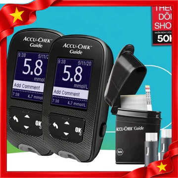 Combo 2 Máy Đo Đường Huyết Accu-Chek Guide 2 hộp 25 Que thử 2 hộp 24 Kim Lấy Máu Fastclix