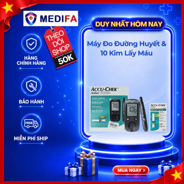 Máy Đo Đường Huyết ACCU-CHEK Active Công Nghệ Không Code Tiện Lợi, Kèm 10 Kim Lấy Máu