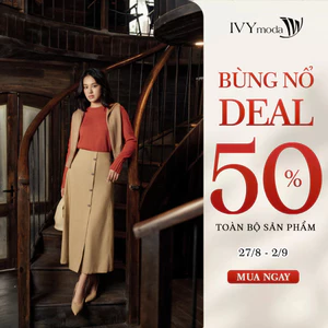 Chân váy chữ A Khaki phối khuy IVY moda MS 30M8032