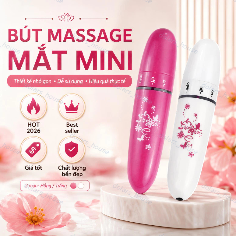 Bút Massage Mắt Mini Rung Nhẹ Thư Giãn Mắt Chăm Sóc Da Quanh Mắt Nhỏ Gọn Mang Theo