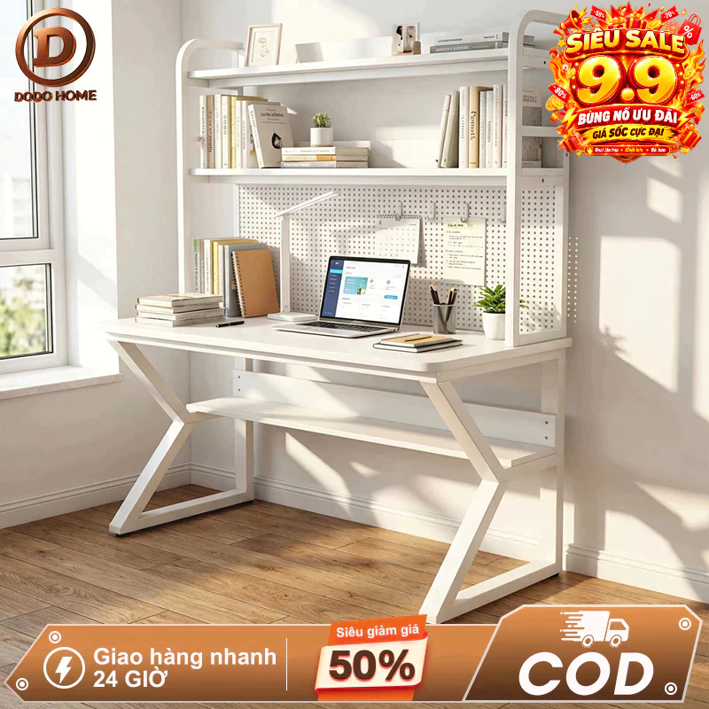 Bàn Làm Việc Thiết kế hiện đại Khung sắt bền bỉ Bề mặt MDF dày chắc chắn 𝘋𝘖𝘋𝘖