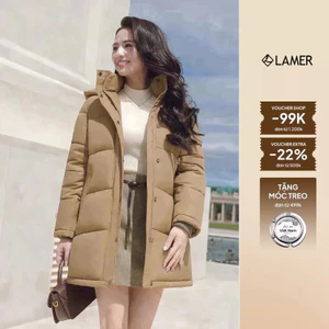 [LAMER x VIỆT HOA] Áo Phao Khoá Túi Chéo Bông Nhồi Cổ Mũ O65P25T004