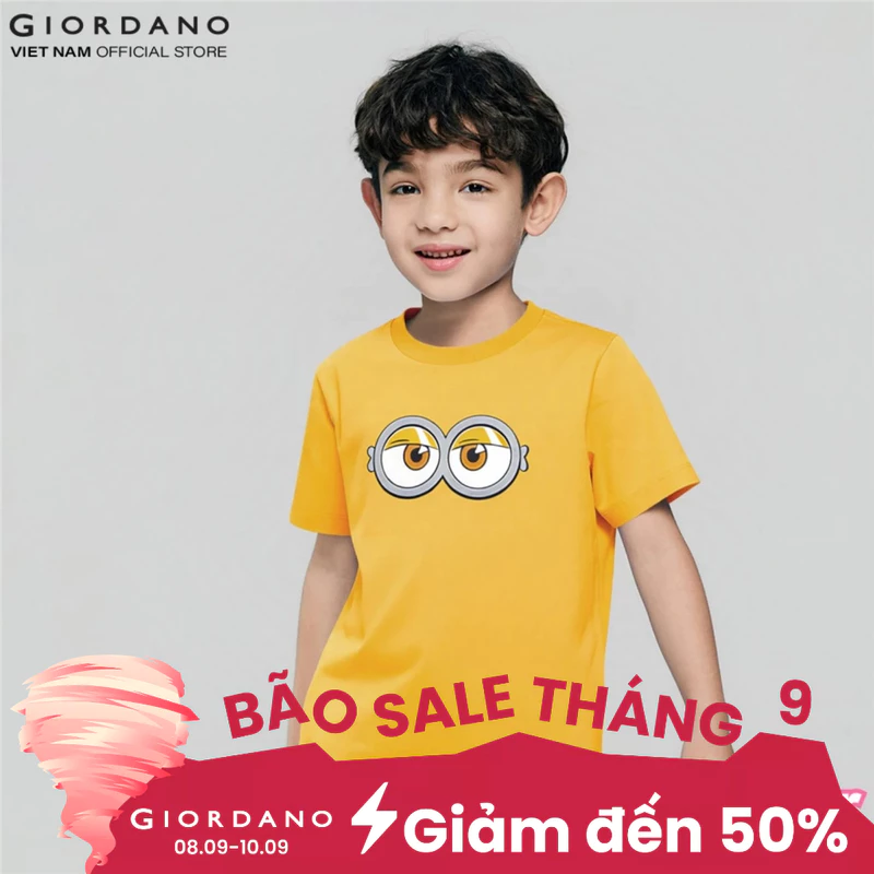 GIORDANO Áo Thun Trẻ Em Cổ Tròn In Hình Minions & Monsters Sorona Tee 3086310-41 — ảnh 1
